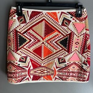Top shop tribal print mini skirt